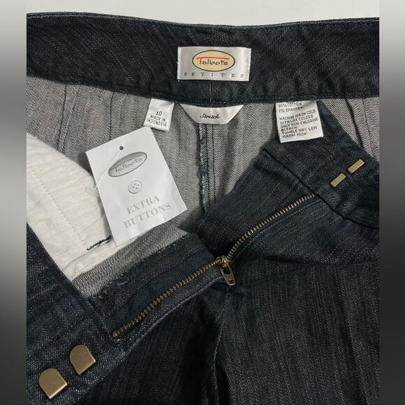 NWT Talbots Petite Stretch Jeans Size 10 Petites Dark Blue Wash - Picture 3 of 5